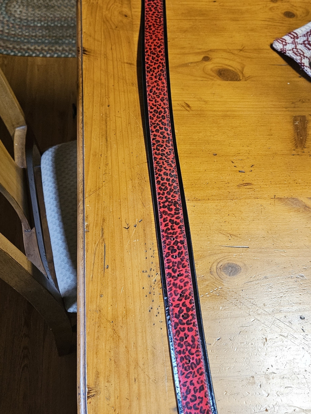 White House Black Market Red and Black Leopard Accent Strip